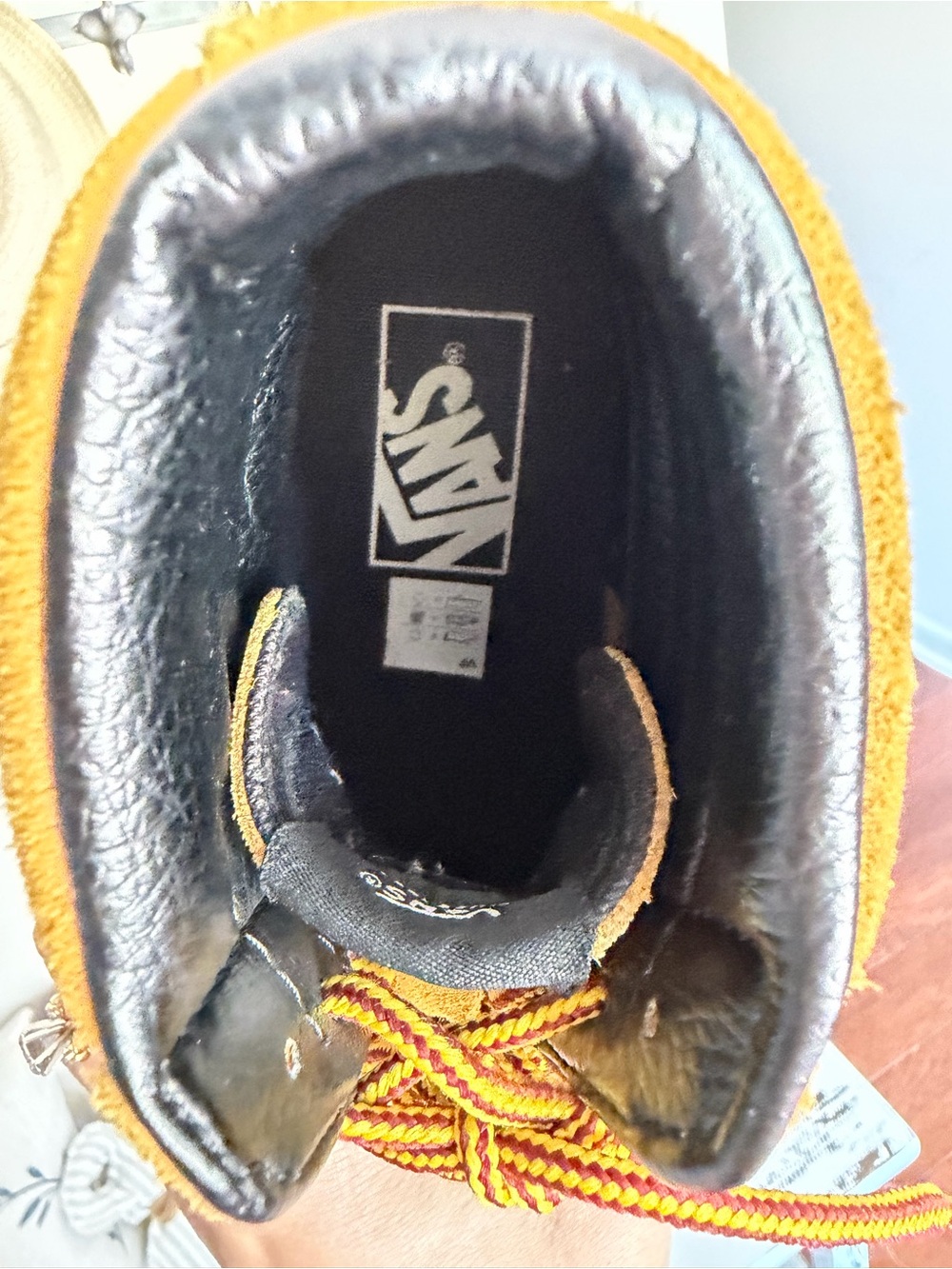 Vans Women’s or Men’s High-Top Suede Sneakers in Tan and Black - Picture 6 of 8